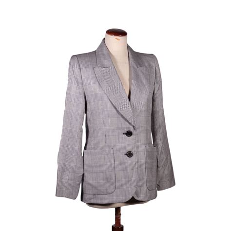 blazer principe di galles ysl|Yves Saint Laurent Wool blazer .